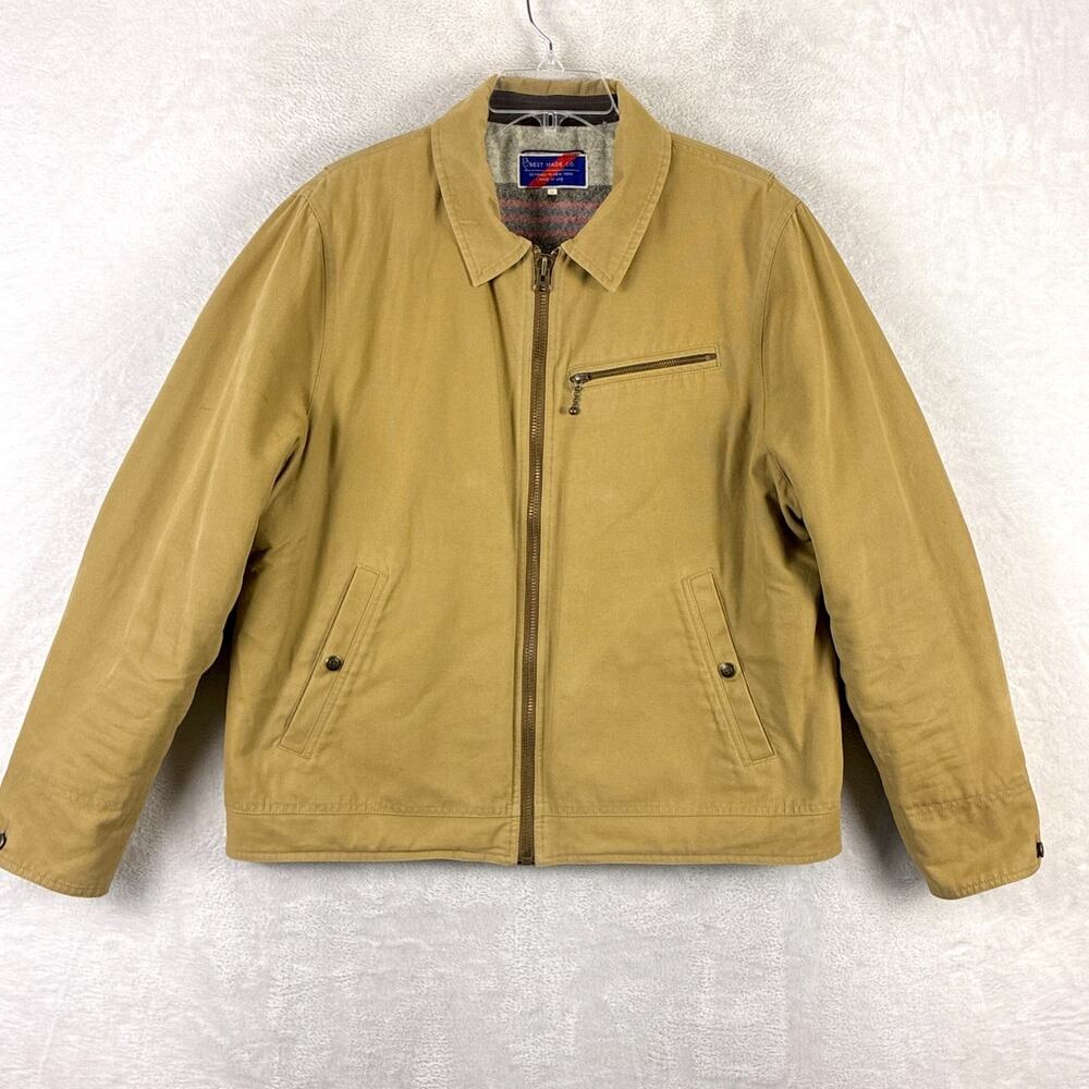 Best Made Co Ranch Jacket Mens L Tan Wool Blanket Lined Chore Workwear USA